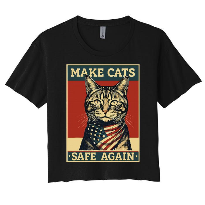 2024 Presidential Election Make Cats Safe Again Women's Crop Top Tee