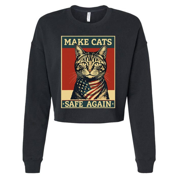 2024 Presidential Election Make Cats Safe Again Cropped Pullover Crew