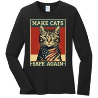 2024 Presidential Election Make Cats Safe Again Ladies Long Sleeve Shirt