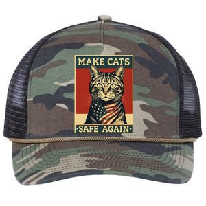 2024 Presidential Election Make Cats Safe Again Retro Rope Trucker Hat Cap