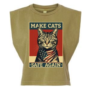 2024 Presidential Election Make Cats Safe Again Garment-Dyed Women's Muscle Tee