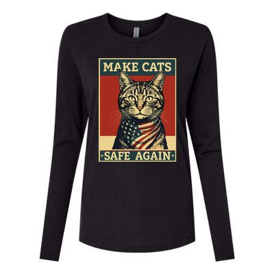 2024 Presidential Election Make Cats Safe Again Womens Cotton Relaxed Long Sleeve T-Shirt