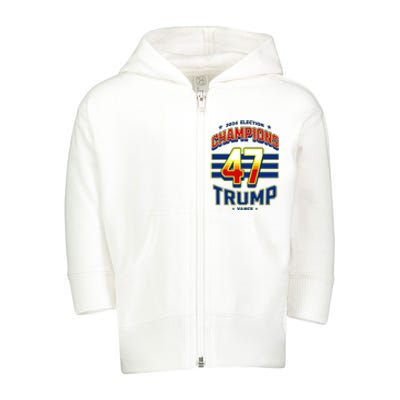 2024 Presidential Election Champions Trump Vance Toddler Zip Fleece Hoodie