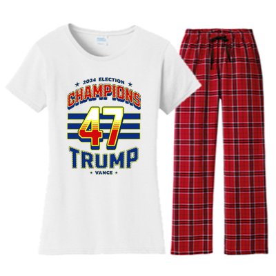 2024 Presidential Election Champions Trump Vance Women's Flannel Pajama Set