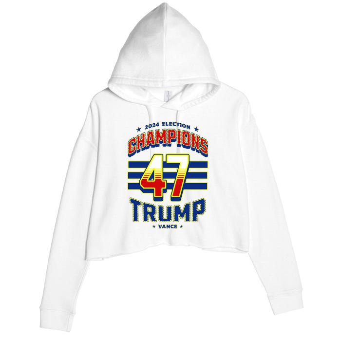 2024 Presidential Election Champions Trump Vance Crop Fleece Hoodie