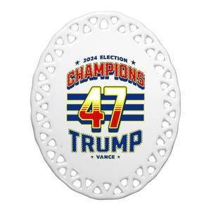 2024 Presidential Election Champions Trump Vance Ceramic Oval Ornament