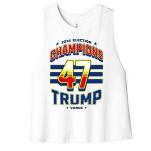 2024 Presidential Election Champions Trump Vance Women's Racerback Cropped Tank