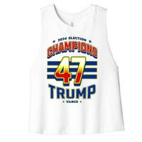 2024 Presidential Election Champions Trump Vance Women's Racerback Cropped Tank