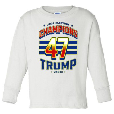 2024 Presidential Election Champions Trump Vance Toddler Long Sleeve Shirt