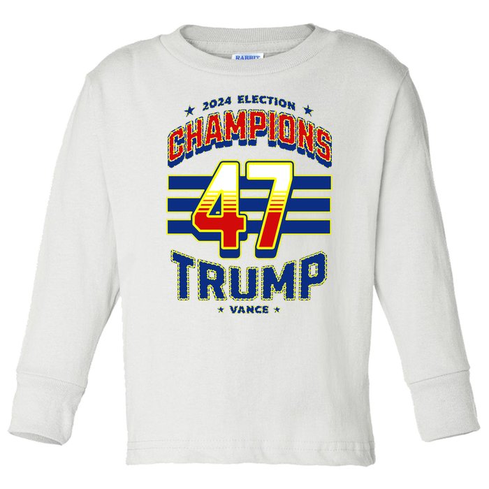 2024 Presidential Election Champions Trump Vance Toddler Long Sleeve Shirt