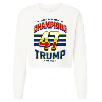 2024 Presidential Election Champions Trump Vance Cropped Pullover Crew