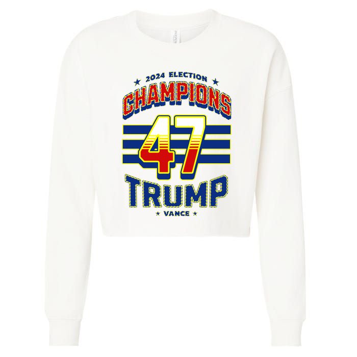 2024 Presidential Election Champions Trump Vance Cropped Pullover Crew