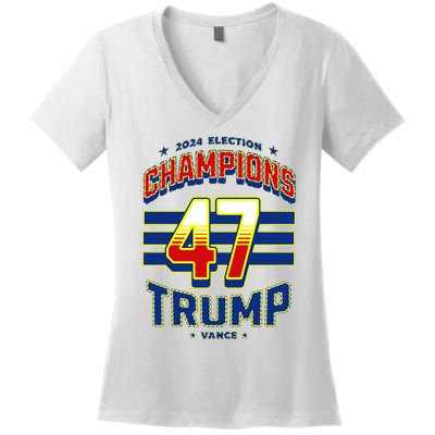 2024 Presidential Election Champions Trump Vance Women's V-Neck T-Shirt