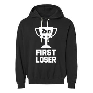 2nd Place First Loser Funny Second Place Trophy Garment-Dyed Fleece Hoodie