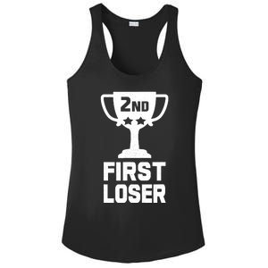 2nd Place First Loser Funny Second Place Trophy Ladies PosiCharge Competitor Racerback Tank