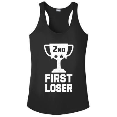 2nd Place First Loser Funny Second Place Trophy Ladies PosiCharge Competitor Racerback Tank