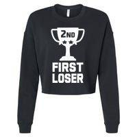 2nd Place First Loser Funny Second Place Trophy Cropped Pullover Crew