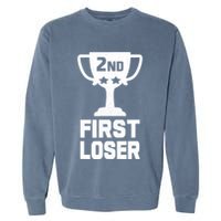 2nd Place First Loser Funny Second Place Trophy Garment-Dyed Sweatshirt