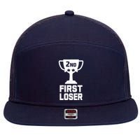 2nd Place First Loser Funny Second Place Trophy 7 Panel Mesh Trucker Snapback Hat