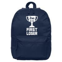2nd Place First Loser Funny Second Place Trophy 16 in Basic Backpack
