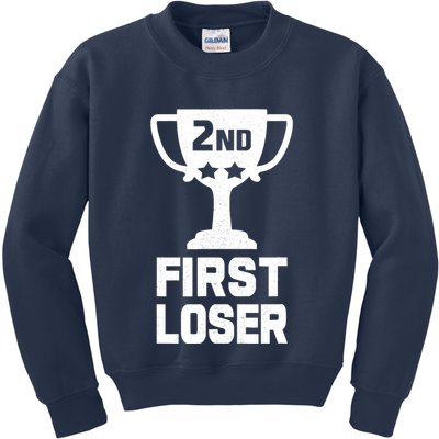 2nd Place First Loser Funny Second Place Trophy Kids Sweatshirt