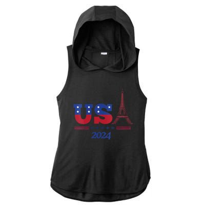 2024 Paris Sport Games Ladies PosiCharge Tri-Blend Wicking Draft Hoodie Tank