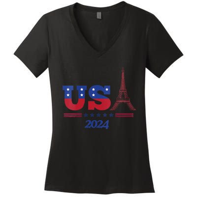 2024 Paris Sport Games Women's V-Neck T-Shirt