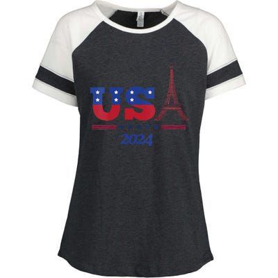 2024 Paris Sport Games Enza Ladies Jersey Colorblock Tee