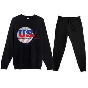 2024 Paris Sport Games Basketball Basket Ball Premium Crewneck Sweatsuit Set