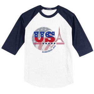 2024 Paris Sport Games Basketball Basket Ball Baseball Sleeve Shirt