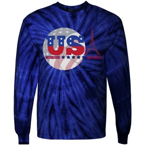 2024 Paris Sport Games Basketball Basket Ball Tie-Dye Long Sleeve Shirt