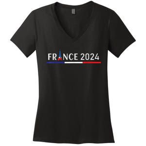 2024 Paris Sport France Summer Games 2024 In Its Capital Paris Women's V-Neck T-Shirt