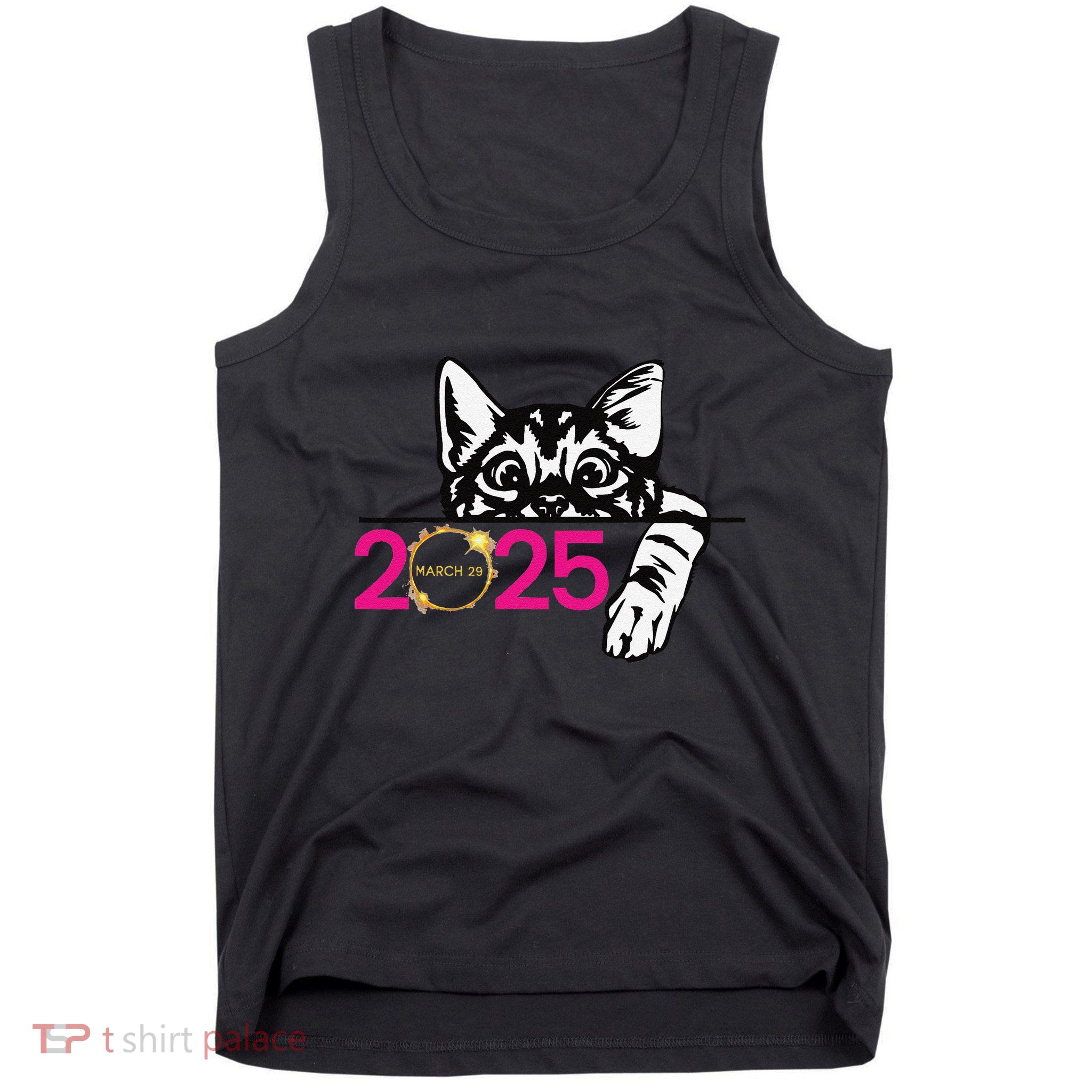 2025 Partial Solar Eclipse March 29 2025 Solar Eclipse Cat Tank Top