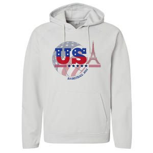 2024 Paris Sport Games Basketball Basket Ball Performance Fleece Hoodie