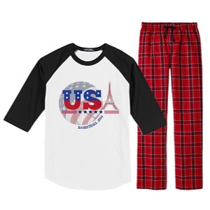 2024 Paris Sport Games Basketball Basket Ball Raglan Sleeve Pajama Set