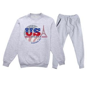 2024 Paris Sport Games Basketball Basket Ball Premium Crewneck Sweatsuit Set