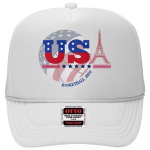 2024 Paris Sport Games Basketball Basket Ball High Crown Mesh Back Trucker Hat