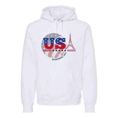 2024 Paris Sport Games Basketball Basket Ball Premium Hoodie