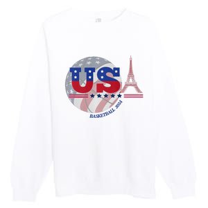 2024 Paris Sport Games Basketball Basket Ball Premium Crewneck Sweatshirt