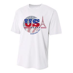 2024 Paris Sport Games Basketball Basket Ball Performance Sprint T-Shirt