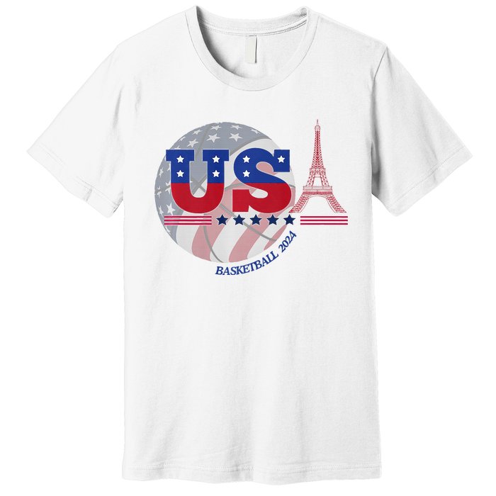 2024 Paris Sport Games Basketball Basket Ball Premium T-Shirt