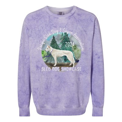 2024 Psdsa Sled Dog Showcase Siberian Full Color Background Colorblast Crewneck Sweatshirt