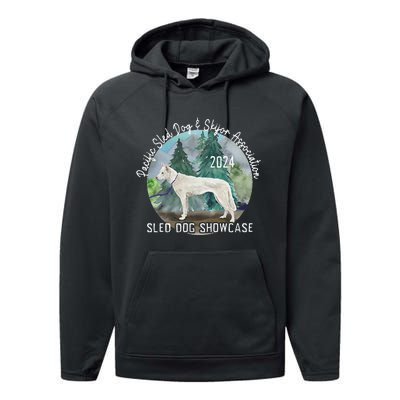 2024 Psdsa Sled Dog Showcase Siberian Full Color Background Performance Fleece Hoodie