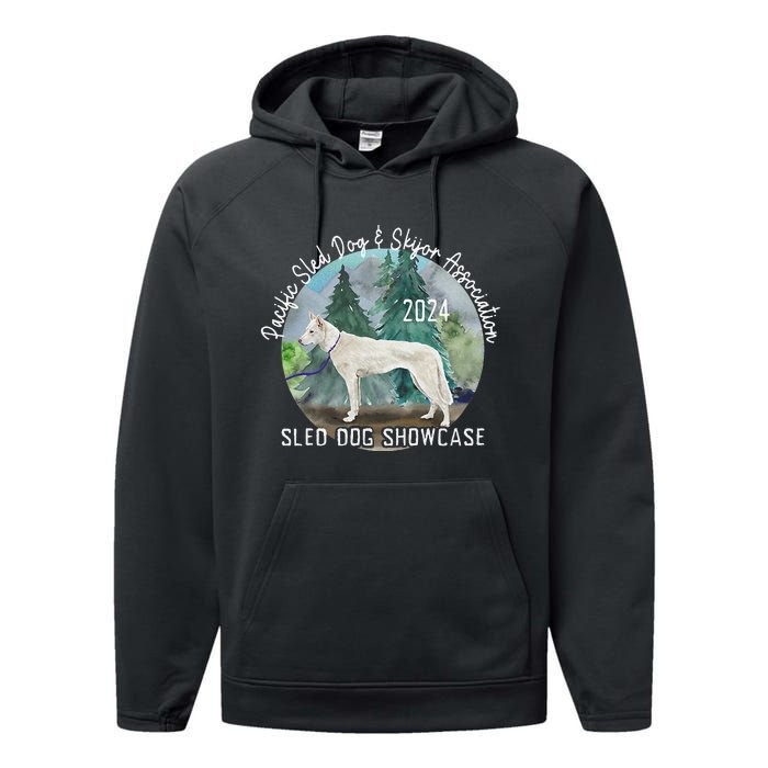 2024 Psdsa Sled Dog Showcase Siberian Full Color Background Performance Fleece Hoodie