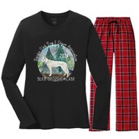 2024 Psdsa Sled Dog Showcase Siberian Full Color Background Women's Long Sleeve Flannel Pajama Set 