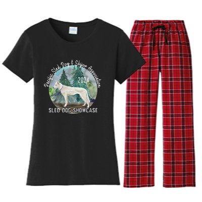 2024 Psdsa Sled Dog Showcase Siberian Full Color Background Women's Flannel Pajama Set