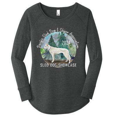 2024 Psdsa Sled Dog Showcase Siberian Full Color Background Women's Perfect Tri Tunic Long Sleeve Shirt