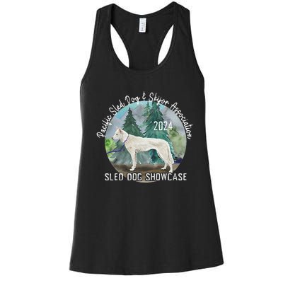 2024 Psdsa Sled Dog Showcase Siberian Full Color Background Women's Racerback Tank