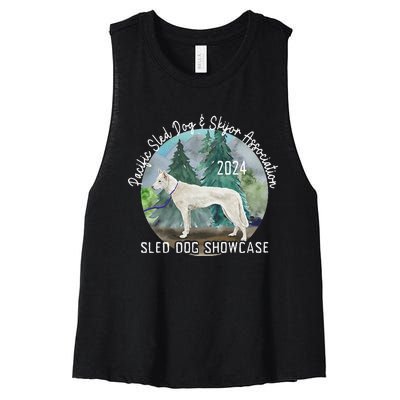 2024 Psdsa Sled Dog Showcase Siberian Full Color Background Women's Racerback Cropped Tank