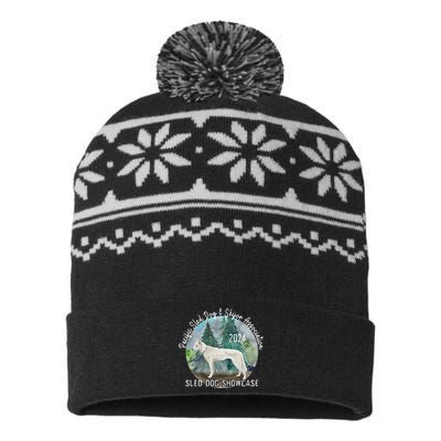 2024 Psdsa Sled Dog Showcase Siberian Full Color Background USA-Made Snowflake Beanie